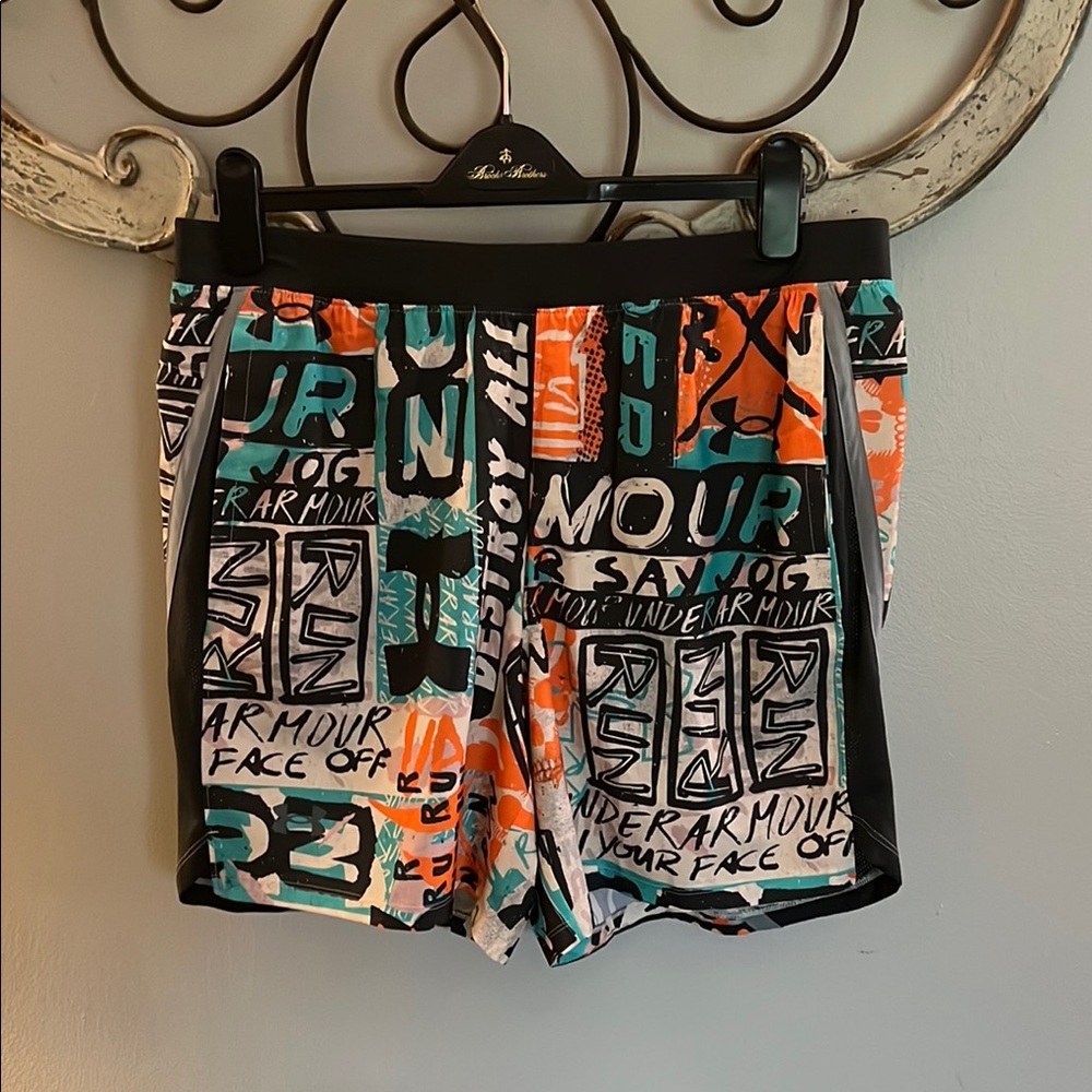Under Armour Men's Athletic Shorts - Black, Orange, Teal